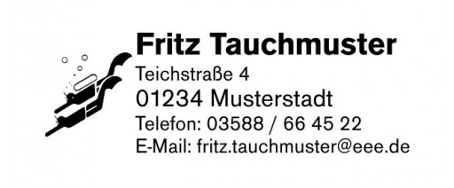 Tauchstempel 30 Taucherstempel zwei Taucher schwimmend SCHWARZ BLAU